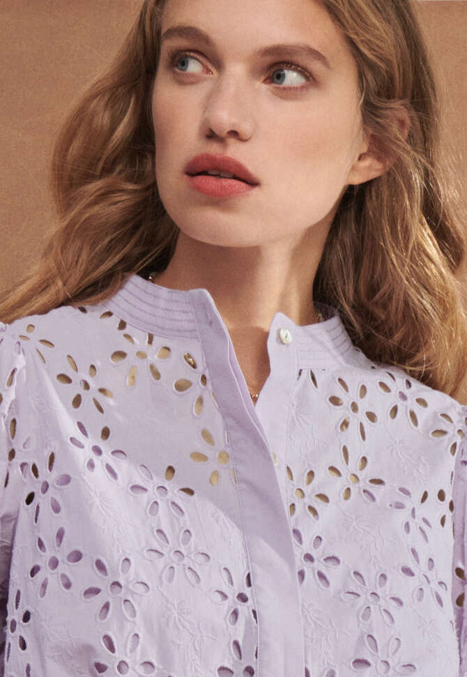 Cutwork blouse, Soft lavender, completeTheLook
