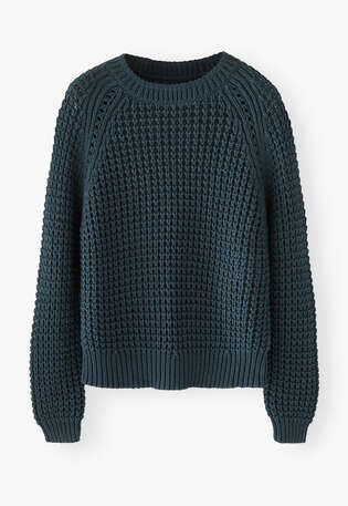 Raglan sweater, Petrol, webstill