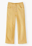 Straight-leg let-down hem jeans, Soft honey, webstill