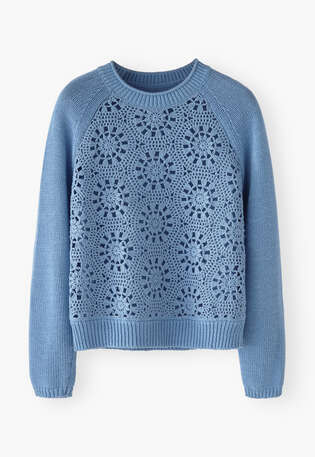 Crochet sweater, Blue cornflower, webstill