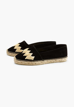 Raffia-toe espadrilles, Black, webstill