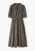 Printed dress, Teal mink, webstill