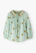 Clipped jacquard blouse, Ice blue, webstill