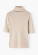 Ribbed roll-neck top, Warm ecru, webstill