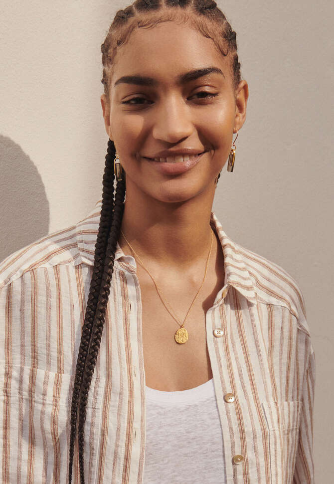 Glass-drop earrings, Smoky brown, completeTheLook