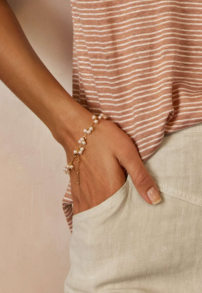 Mini-pearl bracelet, Gold, completeTheLook