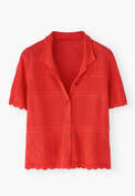 Knitted shirt, Vermillion, webstill