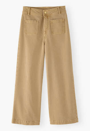 Cropped wide-leg trousers, Toasted oat, webstill