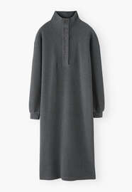 Funnel-neck dress, Charcoal, webstill