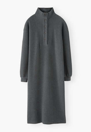 Funnel-neck dress, Charcoal, webstill