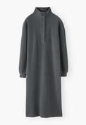 Funnel-neck dress, Charcoal, webstill