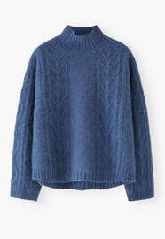 Cable-knit sweater, Royal blue, webstill