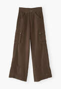 Wide-leg patch-pocket trousers, Chocolate, webstill