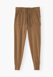 Knitted joggers, Ochre brown, webstill