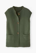 Knitted gilet, Forest green, webstill