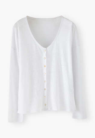 Scoop-neck top, White, webstill