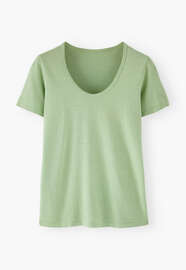 Scoop-neck T-shirt, Mint green, webstill