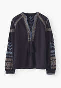 Embroidered blouse, Midnight, webstill