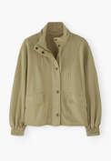 High-neck jersey jacket, Soft olive, webstill