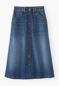 Denim button-front skirt, Mid wash, webstill