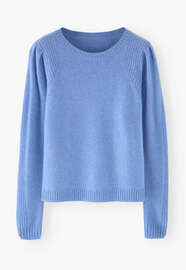 Puff-sleeve sweater, Cornflower, webstill