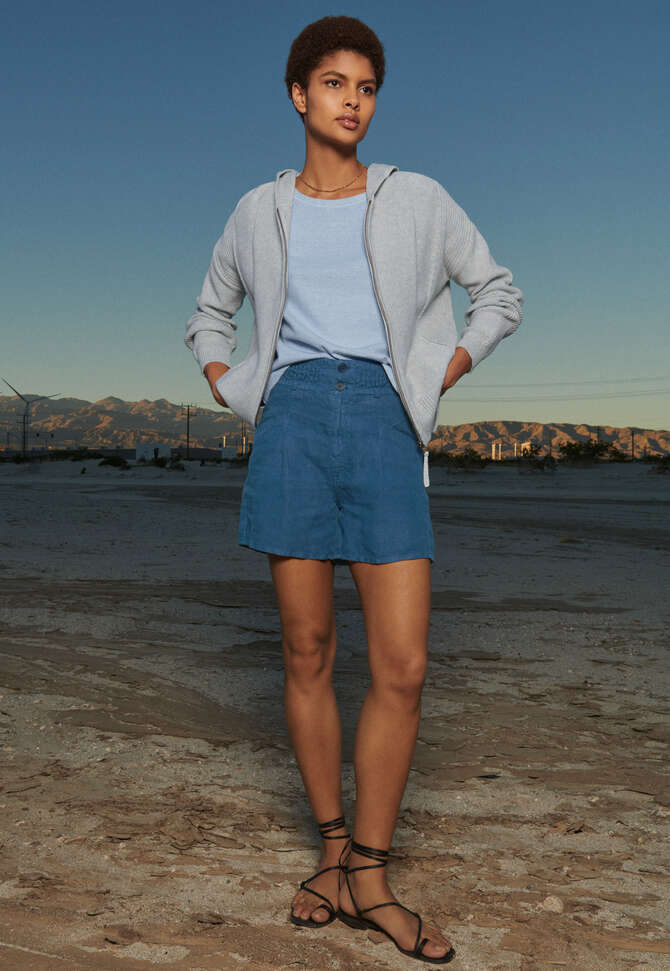 Knitted hoodie, Ice blue, completeTheLook