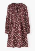 Printed short dress, Wine, webstill