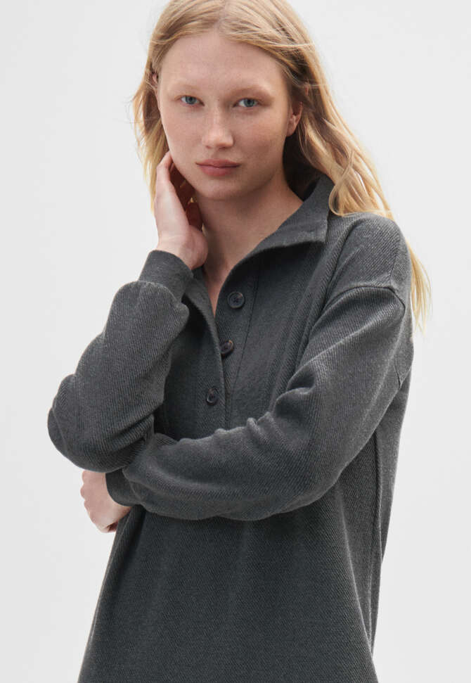 Funnel-neck dress, Charcoal, completeTheLook
