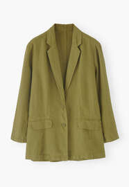 Relaxed blazer, Bright olive, webstill