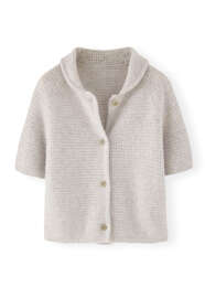 Waffle-stitch cardigan, Light grey, webstill