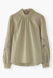 Button-back blouse, Soft sage, webstill