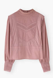 Pintuck blouse, Pink mauve, webstill