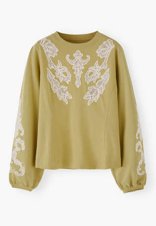 Lace sweatshirt, Lime, webstill