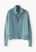 Zip-neck sweater, Aqua, webstill