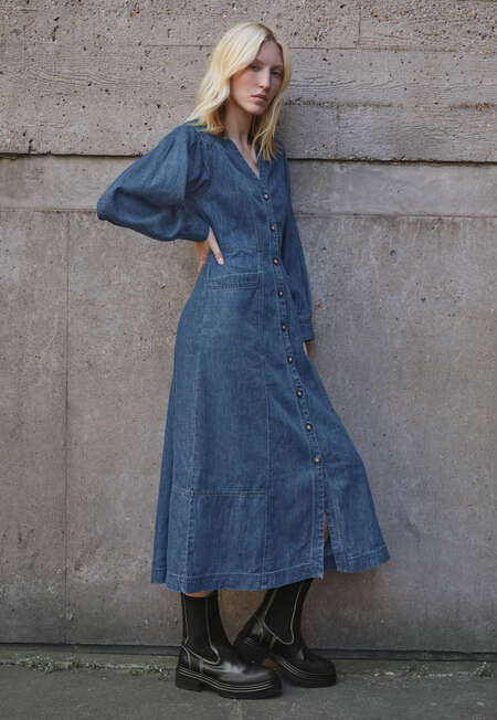 Button-through dress, Dark wash, completeTheLook