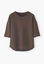 Loopback T-shirt, Plum brown, webstill