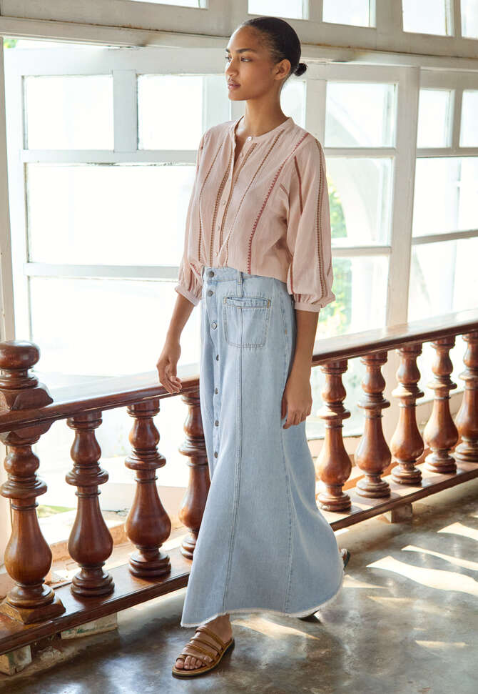 Loose-fit shirt, Pale blossom, completeTheLook