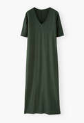 V-neck dress, Dark bottle green, webstill
