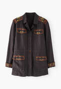 Embroidered jacket, Charcoal, webstill