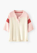 Colour-block sweater, Ecru pink, webstill