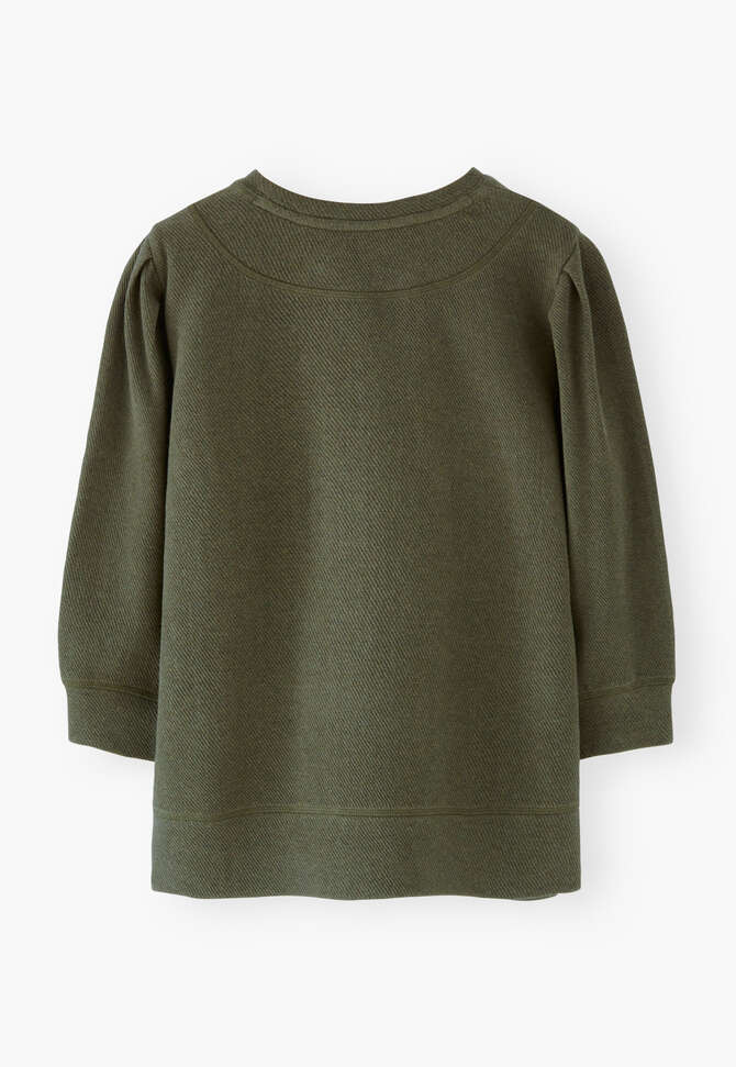 Pleat-sleeve sweatshirt, Dark green, completeTheLook