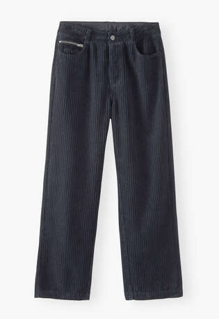 Cropped cord trousers, Midnight, webstill
