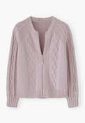 Cable-stitch cardigan, Pale lilac, webstill