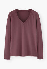 V-neck top, Aubergine, webstill