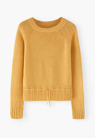 Drawstring sweater, Soft yellow, webstill
