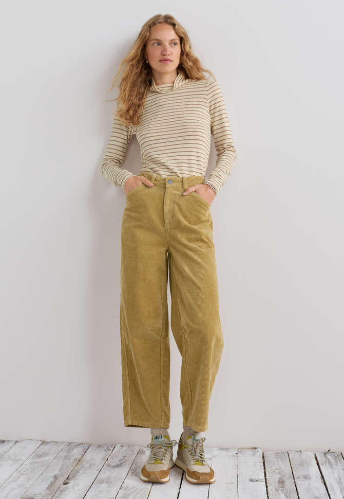 Striped roll neck, Ivory sage, completeTheLook