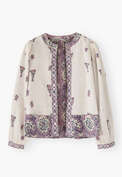 Reversible printed jacket, Ivory mauve, webstill