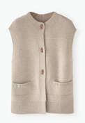 Knitted gilet, Light fawn, webstill