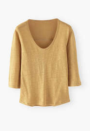 Scoop-neck top, Dusty yellow, webstill