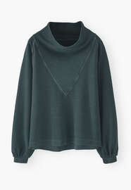 Cowl-neck sweater, Petrol teal, webstill